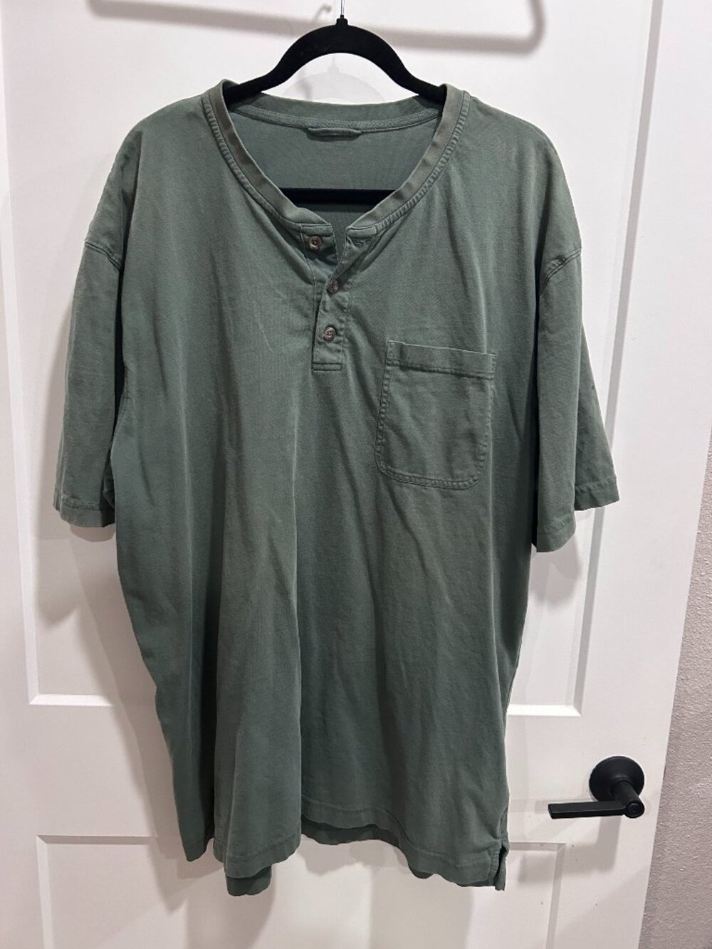 RedHead Brand Co Men’s 2XLT Sage Green Short Sleeve Henley Shirt Tall Pocket Tee